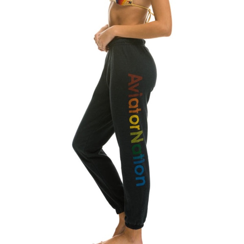 Aviator Nation Charcoal Gray Logo Sweatpants